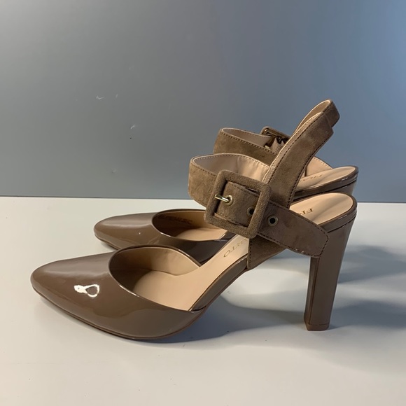 Franco Sarto Shoes - Franco Sarto Nude Patent Leather Suede Nude Pump